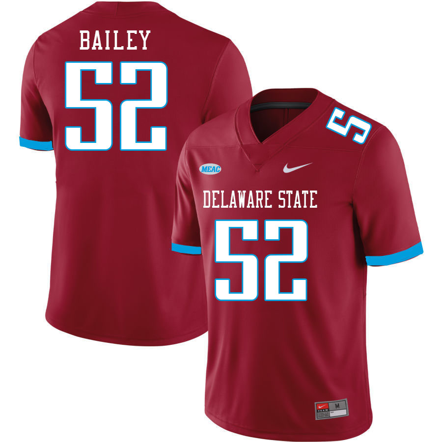 Men-Youth #52 Ahmed Bailey Delaware State Hornets 2023 College Football Jerseys Stitched-Red